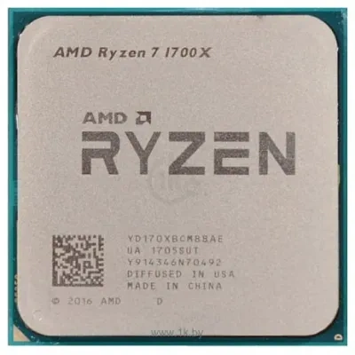 AMD Ryzen 7 1700X Summit Ridge (AM4, L3 16384Kb)