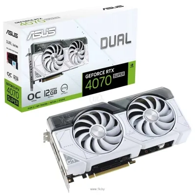 ASUS Dual GeForce RTX 4070 Super White OC Edition 12GB GDDR6X (DUAL-RTX4070S-O12G-WHITE)