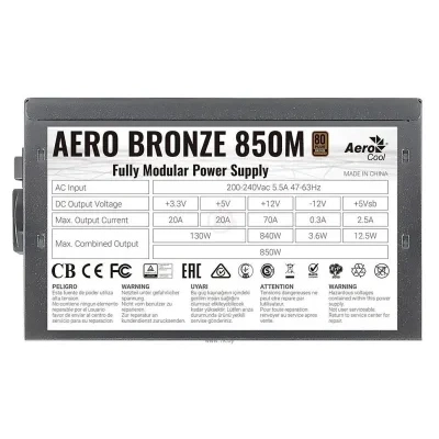 AeroCool Aero Bronze 850M 80+ Bronze 850W